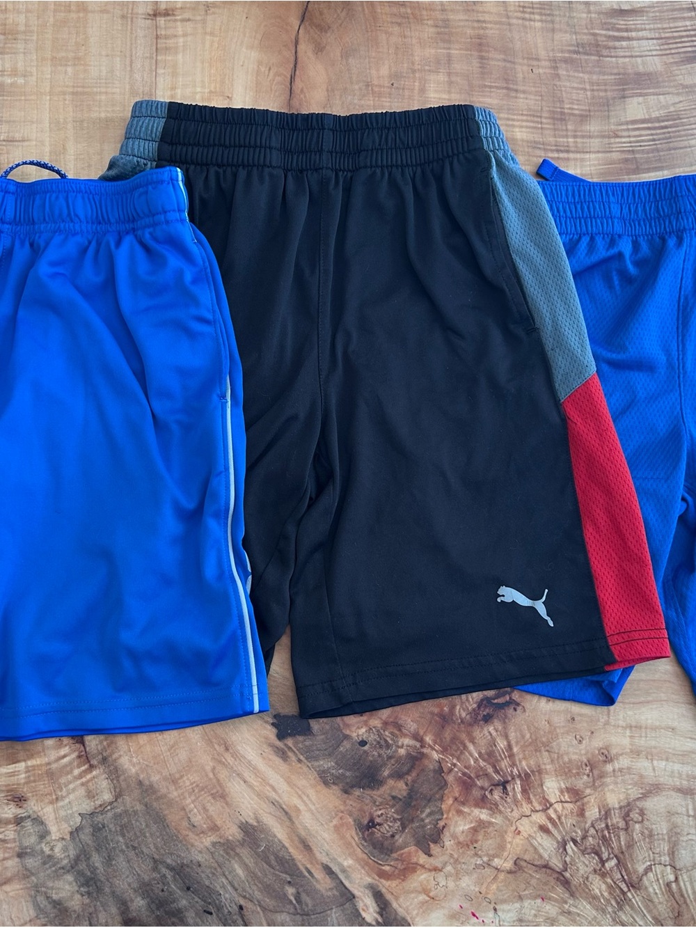 Nike Black Shorts with Gray & Red Side Panels